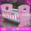 2016 Best design kids wooden toy 18 inch doll bed W06B052