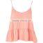 Custom Design Factory Price Bulk Fancy Sexy Girl Camisole Tops Pretty Peplum Hem