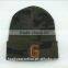 Custom camo printing knitted hats with 3d embroidery winter hat