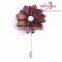 Eye-catching artificial flower satin brooch for garment decoration