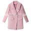 women winter fashion modern wool long sleeve double-breasted trench coat