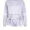 Lilac Lace Up Lounge Sweatshirt Drop Shoulder Side Eyelet With Short Pants Cuffed hem Soft Jesery Sweater