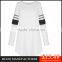 MGOO 2015 Women Dresses Wholesale Summer White Baseball Dresses Boy Friend Loose Straight Long Sleeves Lace Patchwork Fashion Dr