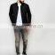 2016 men's cool black two-way zippers waxed biker jacket