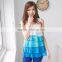 Rainbow Sleeveless Chiffon Maternity Tops Pleated Hide Breastfeeding Opening Nursing Clothes