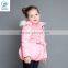 Fashion Design Girls Knock-down Hood Jacket With Lace And Bow Belt Kids Pink Jacket