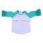 Children's Clothing White t Shirt Cold Shoulder Shirt Ruffle Ralgan Shirts Icing Ruffle Shirts