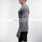 Custom Fitted Casual Gym seamless-longsleeve-grey slim fit t shirt For Men