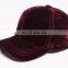 Red custom velvet baseball caps wholesale