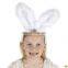 wholesale Plush Black Satin Bunny Ears Headband
