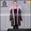2017 Popular Army Style mr & Mrs Long Pink Fur Coat