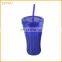 Clear Acrylic 16oz Tumbler Cup Mug 16oz Skinny Acrylic Drink Tumbler with Lid and Straw Set
