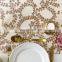 SQN#73 132" round rose gold embroidery fabric sequin table cloth metallic