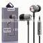 2017 gray Super bass metal braided earphone headset earpiece with mic