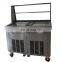 Professional thailand double square ice cream pans/flat round pan fry ice cream machine