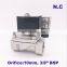 NBR/EPDM/FKM 2 way SS304 water solenoid valve normally close Port G3/8" 24V DC Orifice 15mm SPU-10 zero pressure start plug type