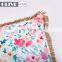 Home Decor Colorful Flower Printed Outdoor Pillow Cushion With Tassels Trimmings