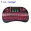 Colors backlight mini i8 Wireless Keyboard with Mouse Touchpad Rechargeable Combos mini keyboard i8 for Android TV Box