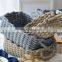 100% handmade gray cotton rope sundries basket books snacks crochet storage basket rectangle bin