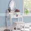 Dressing Table Makeup Vanity Table with Stool Set and Mirror