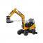 New wheeled Excavator 7 ton Hydraulic Wheel Excavators LX75-9M good performance