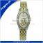 Oval Dial Fashion Design Two Tone Plating Steel Wrist Watches