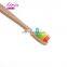 Bamboo organic toothbrush flat handle rainbow bristle custom logo manufacturer