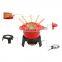Hot Sale Cookware Enameled Cast Iron Fondue Chocolate Warmer Cheese Fondue Pot Set