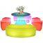 rotational moulding PE plastic furniture waterproof glowing illuminated outdoor beach led furniture table and chair set