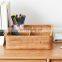 High Quality Rattan Woven Storage Basket With Cover 4 compartments Wicker Cosmetic Storage Basket Wholesale Supplier