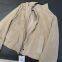 2025 Spring New Product Women's Suede Texture Effect Stand up Collar Long Sleeve Jacket Workwear Coat