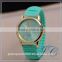 Ladies Quartz Select Fashion Custom Made Cheap Colorful Geneva Silicon Rubber Colorful Watch
