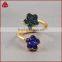 Two drusy druzy stone swirl ring fashion gold plated two stones natural druzy rings