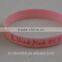 Silicon Bi-color Pink & blue print logo bracelet