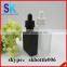 Free Sample 30ml Matte Black Rectangular Glass e Liquid Dropper Bottle With Glass Pipette