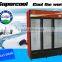 LC/S 1500HK three glass door open Refrigerator with Wheels