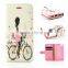 Stand Leather Case for Iphone 7 with Wallet Happiness Girl Design