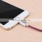 Wholesale USB Metal Shell Sync Charging Cable With Round Cable Pink and Black Weave Date Cable Phone Accessories
