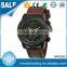 Man Current Brown Genuine Strap Japanese Quartz Movement Watches