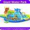 2016 Giant inflatable water park with long water slide, Giant Inflatable Slide With Pool For Sale