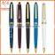 Cheap Custom Logo Metal Cap Action Blue Ink Ballpoint Pen With Gold Accents On Cap