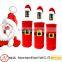 Red velvet santa claus suit christmas wine bottle sleeve ideal for promotion