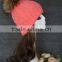 Hot sale ,2016 New knitted hats raccoon fur pom pom hats knitted winter hats with raccoon ball