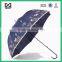 23 Inch Stick Crook Handle Silk Print Lady Umbrellas