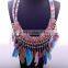 2016 Boho Style Feather Charm Necklace& Multilaye Colorful Fabric Necklace for Women /