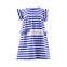 Latest design wholesale fashionable stripe dress little baby girls dress cotton baby girls dress