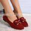 2015 new women flat shoes Bowtie shoes Flat Heel Bow Knot Round Toe Slip Shoes Comfortable Women Shoes Free Shipping