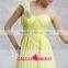 HT4 New Fashion One Shoulder Sweetheart Long Prom Dresses Floor Length Beaded Yellow Sleeveless Vestidos Para Formatura