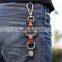 Vintage punk style leather keychain
