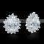 2016  oval cut cubic zircon stud earring prong setting jewelry wedding jewelry